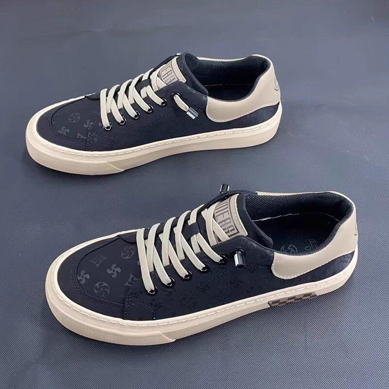 男款2025年夏季新款潮流休闲百搭鞋韩版厚底透气低帮平底男帆布鞋