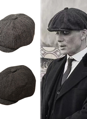 剃刀党帽子浴血黑帮贝雷帽男八角帽冬天画家帽报童秋冬毛呢蓓蕾帽