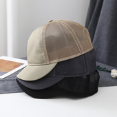 短帽檐帽子女夏季 透气网帽潮牌速干短檐鸭舌帽小沿网眼棒球帽 薄款