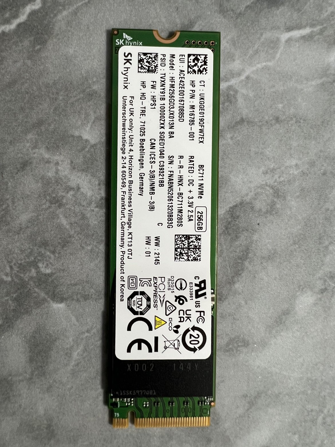 sk海力士bc711 pc sc311 128g 256g 512g ngff nvme m.2 固态硬盘