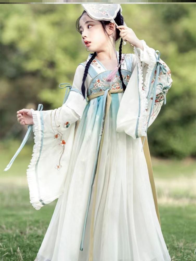 远黛女童汉服夏季薄款2022新款古风夏装中国风古装襦裙汉服儿童女