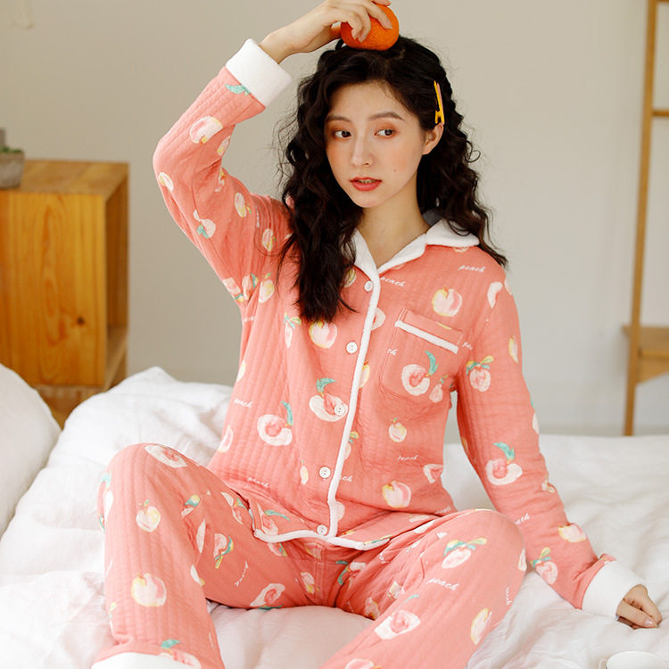 甜美水蜜桃休闲家居服套装