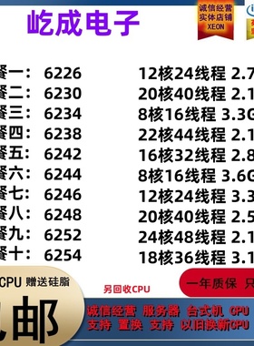 6240 6230 6226 R 6234 6238 6242 6244 6246 6248  6254 6256CPU