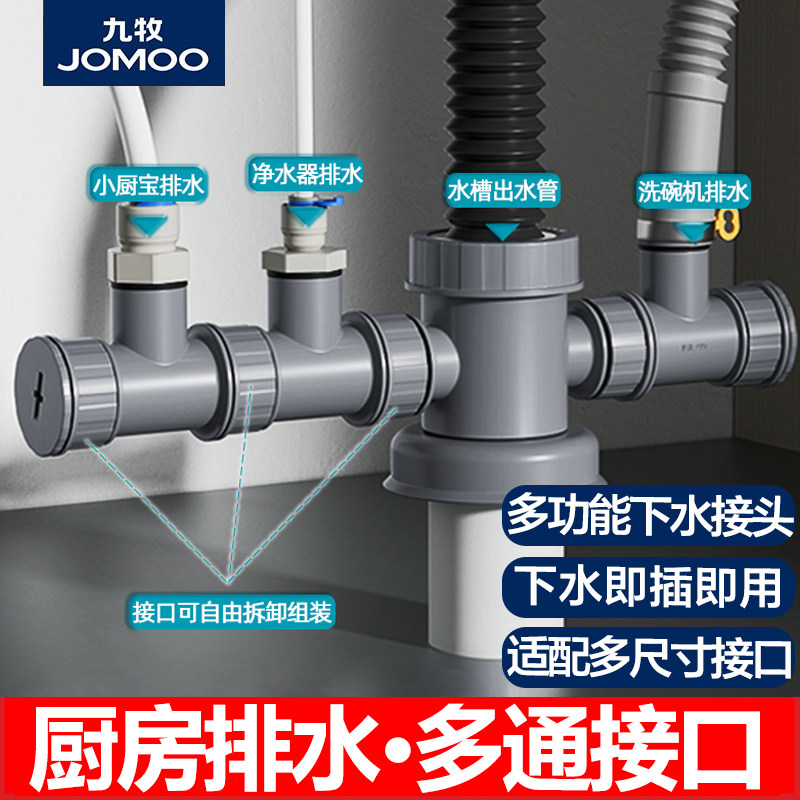 九牧厨房下水管排水管防臭多功能