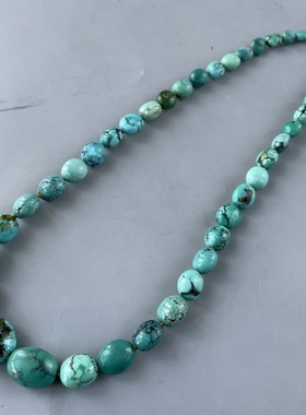 天然绿松石扁珠手链 项链 多圈手链 925银扣 特价