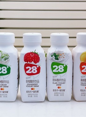 【酸奶】第28街酸奶饮品后生元加益生菌300g*6瓶黄桃草莓冰淇凌