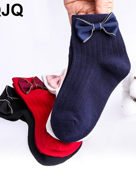 儿童袜子女宝宝中筒袜潮韩版女童花边袜子春秋季短袜厚公主袜白色