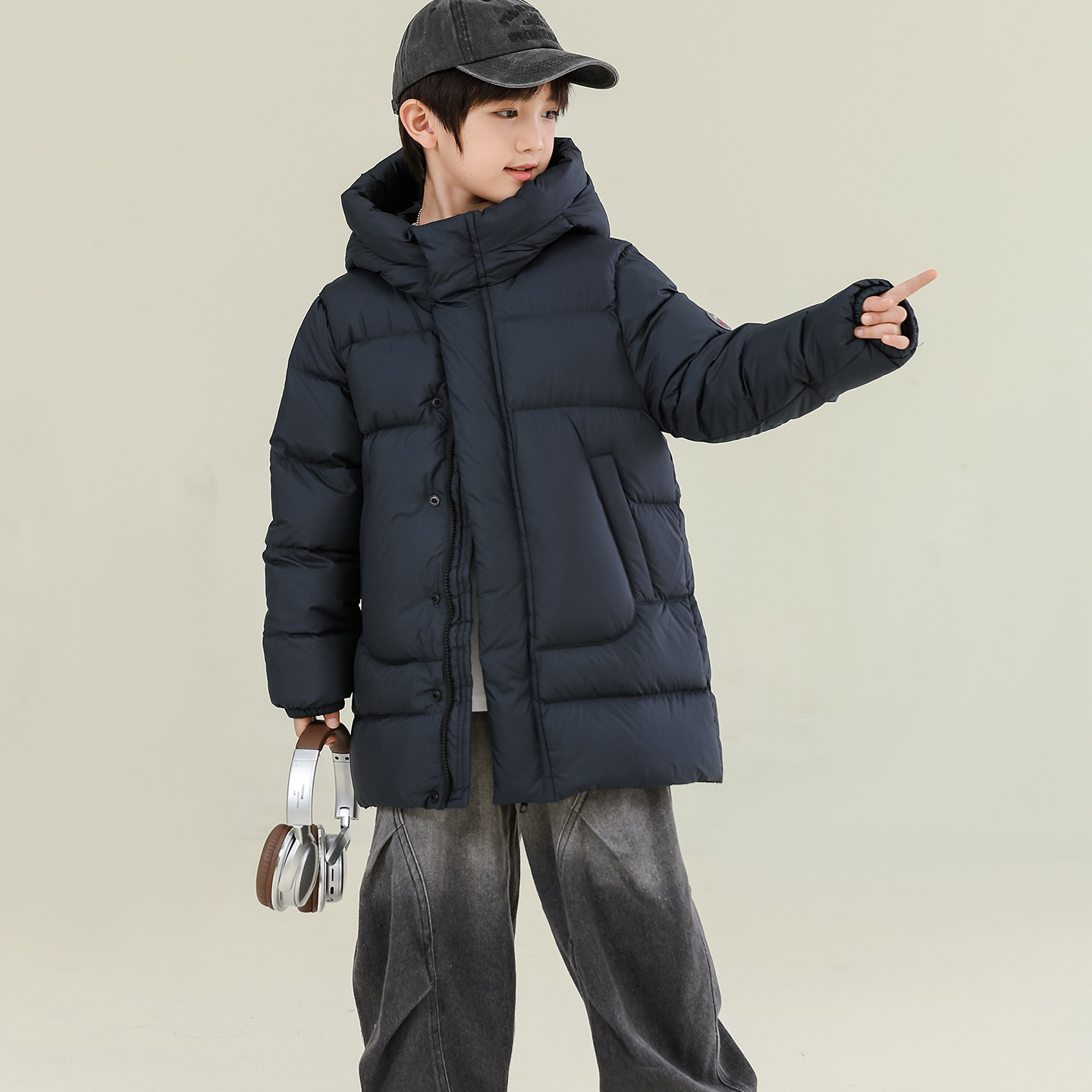 男女童加厚抗寒90白鸭绒羽绒服