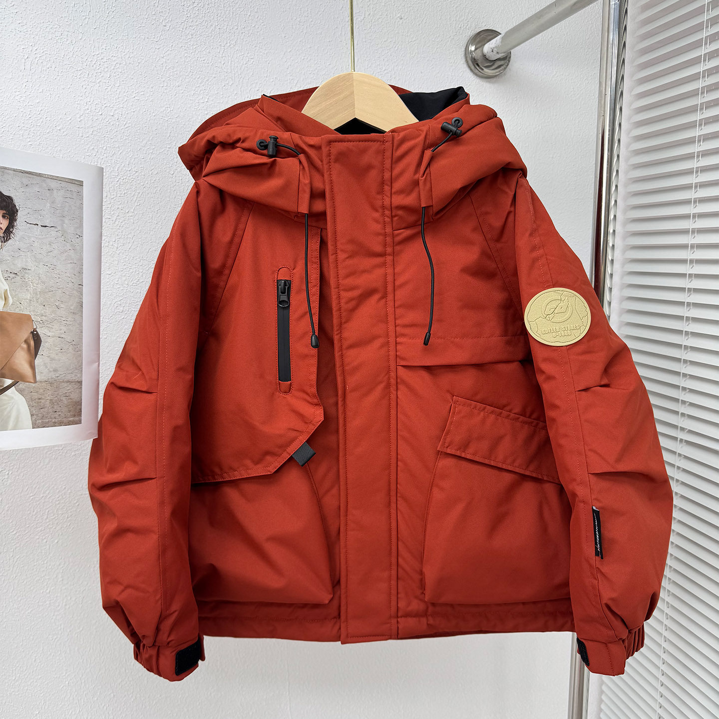 韩国儿童羽绒服90白鸭绒工装