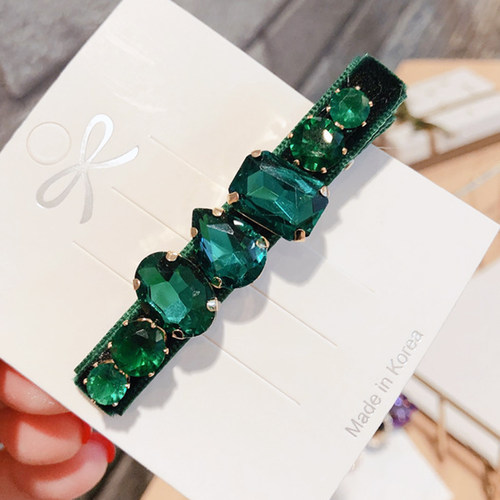 边夹女巴洛克头饰品春款丝绒彩钻