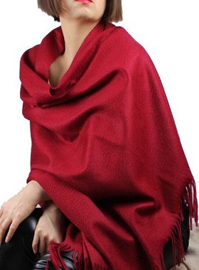 自留款 220 80加大CASHMERE纯羊绒披肩围巾 水波纹秋冬震撼特价