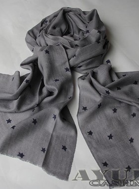 少量现货清库 真丝CASHMERE山羊绒围巾披肩 秋冬薄款星星