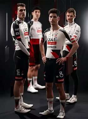UAE 2026 Team Emirates 车队新款黑白红几何纹短袖骑行服 XRG