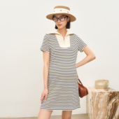 BELLYWEAR孕妇装 夏miu系条纹拉链polo领洋气连衣裙 连衣裙2026新款
