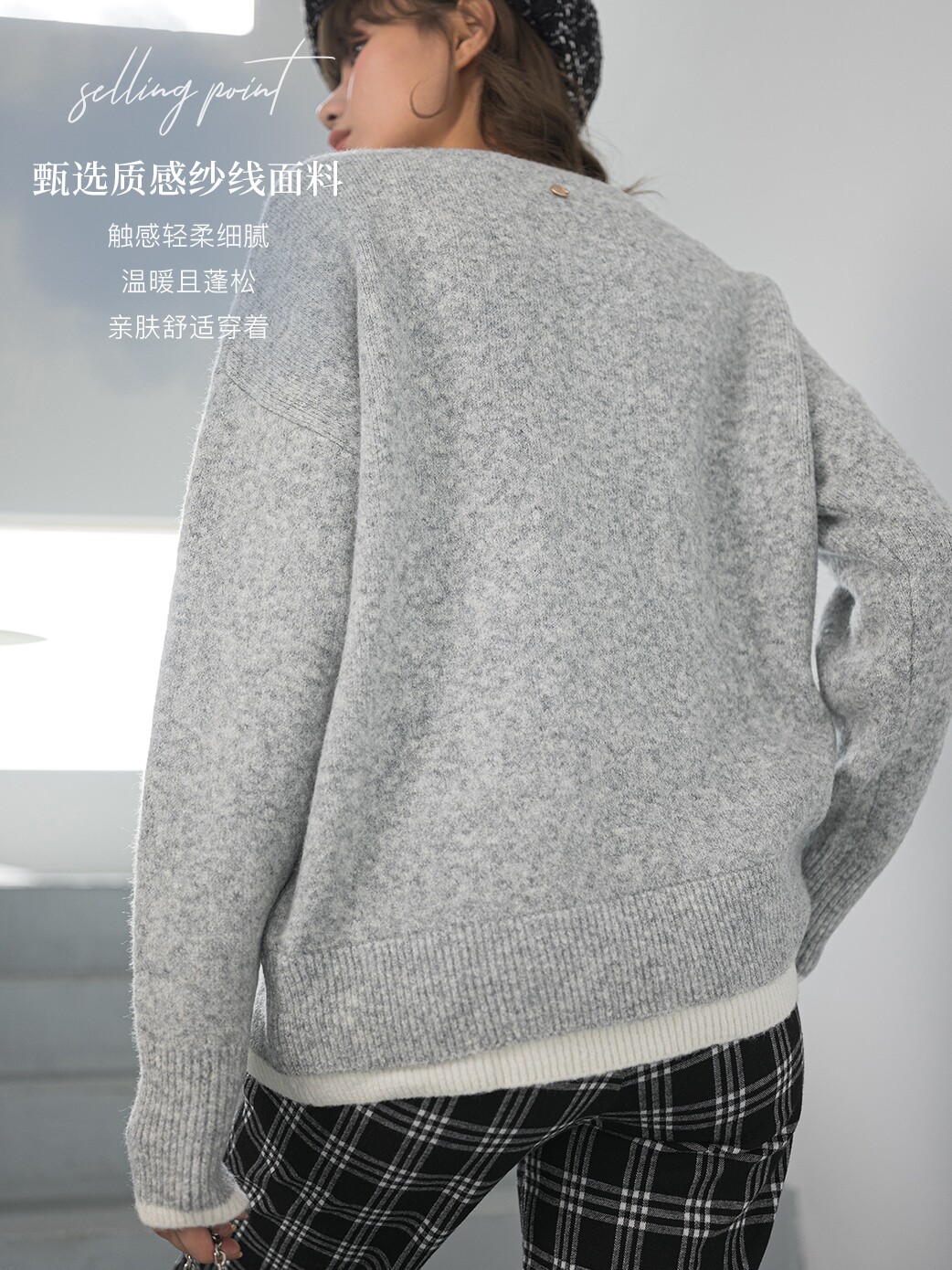 BELLYWEAR 출산 착용 가을 스웨터 패션 겉옷 느슨한 라운드 칼라 컬러 풀오버 새로운 따뜻한 탑