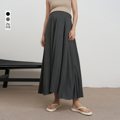 BELLYWEAR孕妇裙半身原创夏季新款高腰显瘦休闲百搭针织百褶长裙