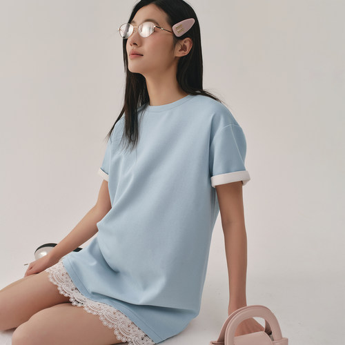 BELLYWEAR不显怀高级感拼接T恤裙