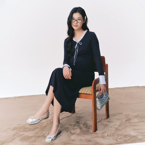 BELLYWEAR学院蓝高级感衬衣裙女