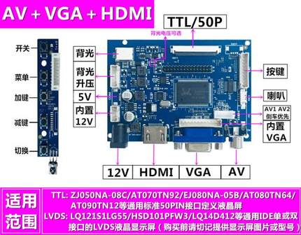 笔记本导航屏幕改装便携式液晶显示器驱动板外壳套件扩展分屏副屏