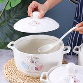 猪油罐陶瓷双耳防烫猪油罐带盖家用厨房辣椒油酱油罐调味罐耐高温