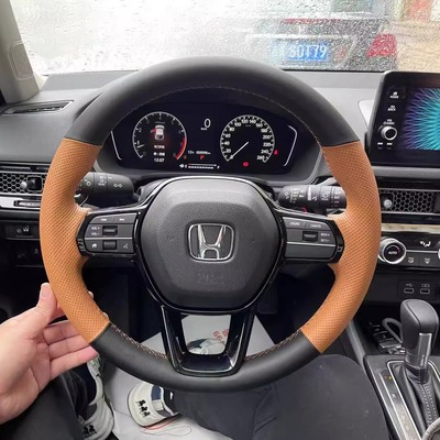 真皮方向盘套专车专用手缝把套