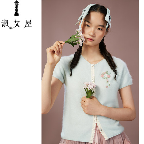 水果糖公主。毛衣花间集短袖开衫