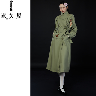 淑女屋官方旗舰店战争与和平。中长风衣棉休闲英伦优雅
