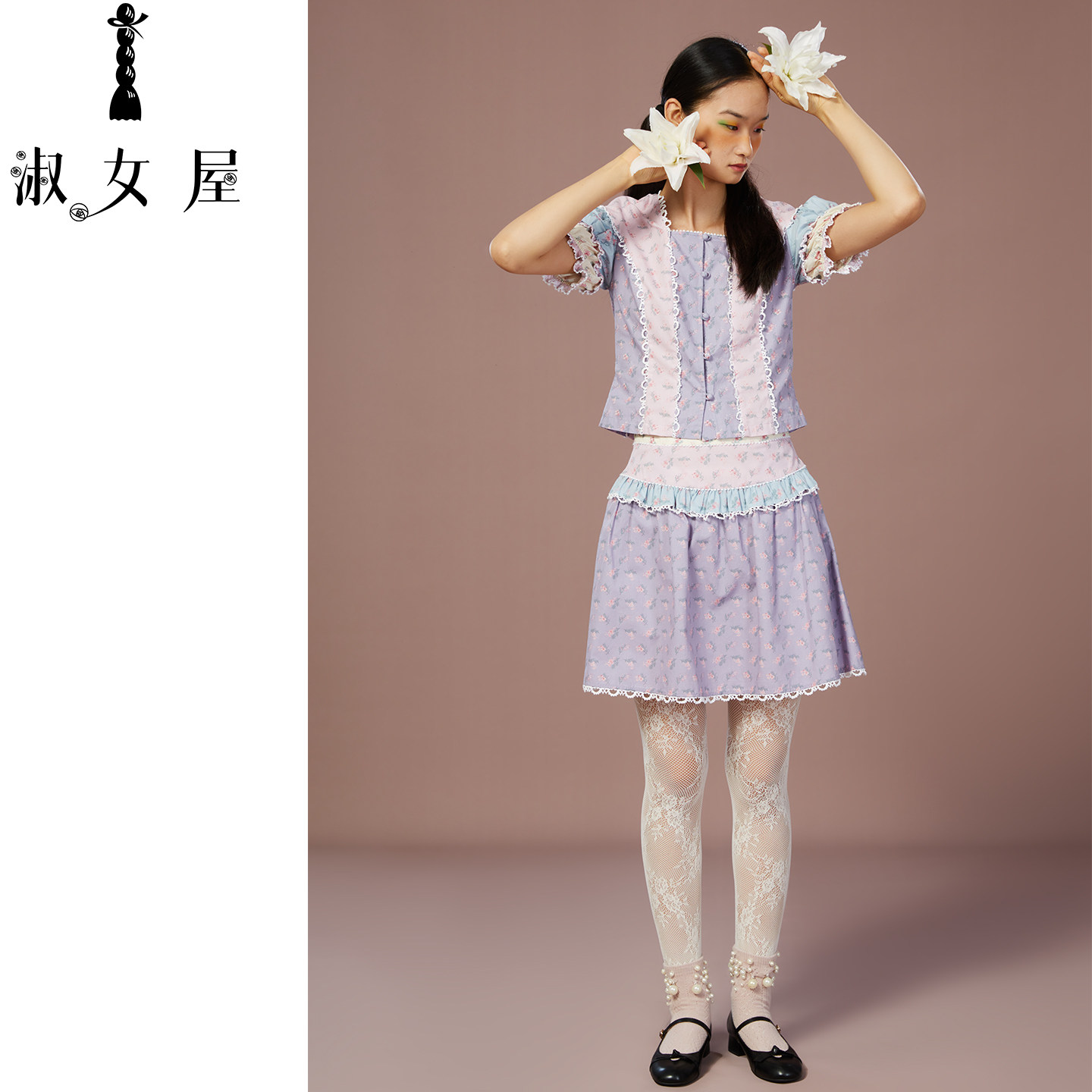 淑女屋官方旗舰店吉普赛公主草原小屋短袖套装新款套装裙夏棉,女装/女士精品,时尚套装,淘宝优惠券,粉丝福利购,淘宝优惠卷