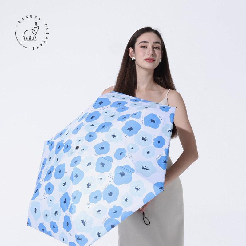 黑胶伞五折伞防紫外线