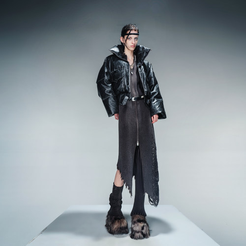 NN-NORTH NODE 90白鸭绒擦色皮羽绒服