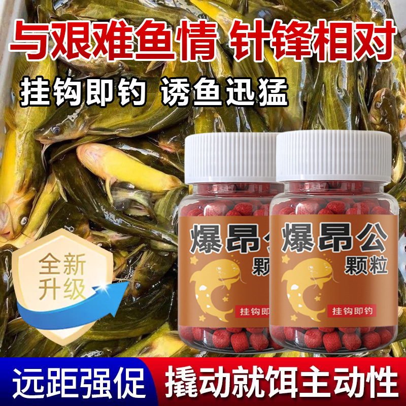 爆昂公黄辣丁黄颡鱼颗粒鲜丹懒人颗粒饵钓鱼饵料窝料珠珠挂钩即钓