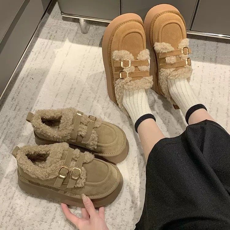 加绒勃肯鞋女2025年新款冬季加厚保暖百搭棉鞋厚底舒适雪地靴女,女鞋,时尚雪地靴,淘宝优惠券,粉丝福利购,淘宝优惠卷