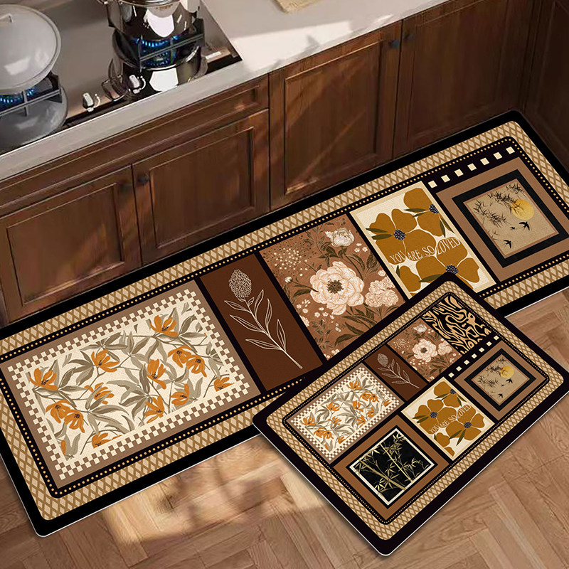 复古高级感厨房吸水吸油防滑脚垫子长条形床边地毯入户门地垫门垫,居家布艺,厨房地垫,淘宝优惠券,粉丝福利购,淘宝优惠卷