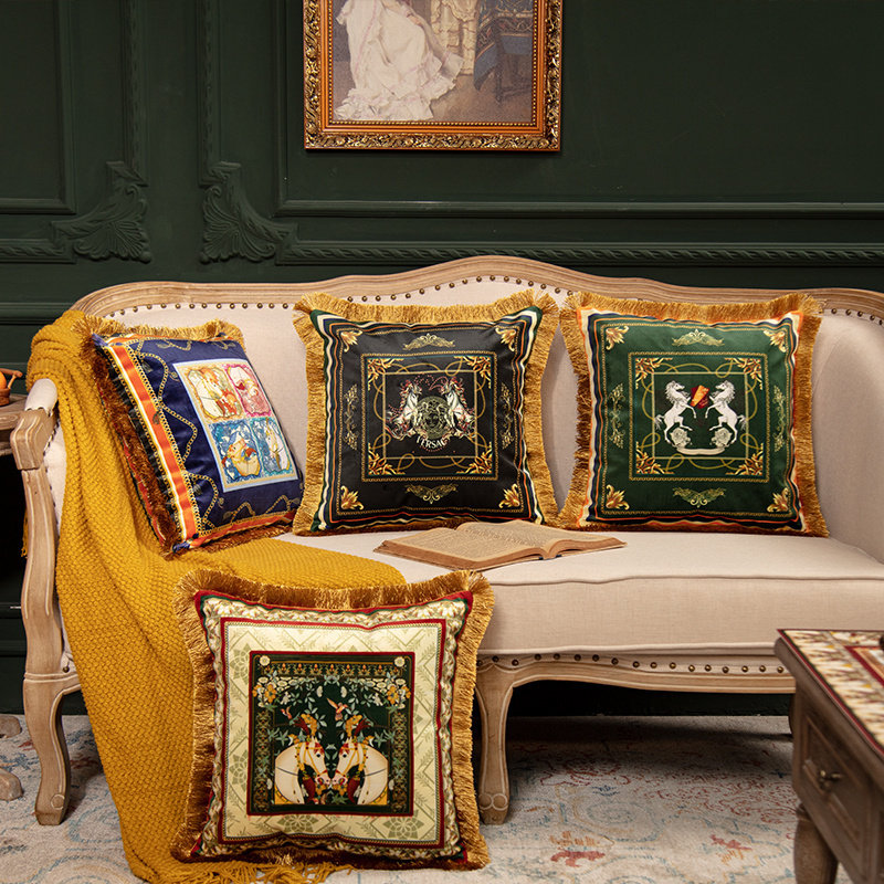 奢华流苏天鹅绒枕套客厅沙发双面短毛绒抱枕靠垫美式几何轻奢靠枕,居家布艺,靠垫/抱枕,淘宝优惠券,粉丝福利购,淘宝优惠卷