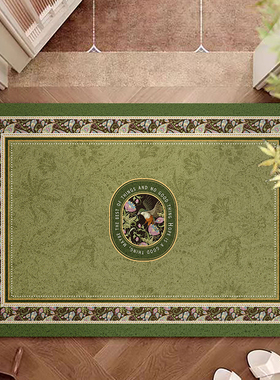 高颜值入户门丝圈地垫轻奢高级感绿色玄关门口可剪裁门垫家用脚垫