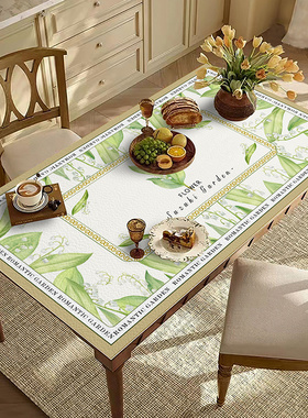 清新抹茶绿色风铃花系列pvc皮革防水茶几垫餐垫桌垫防水垫防油垫