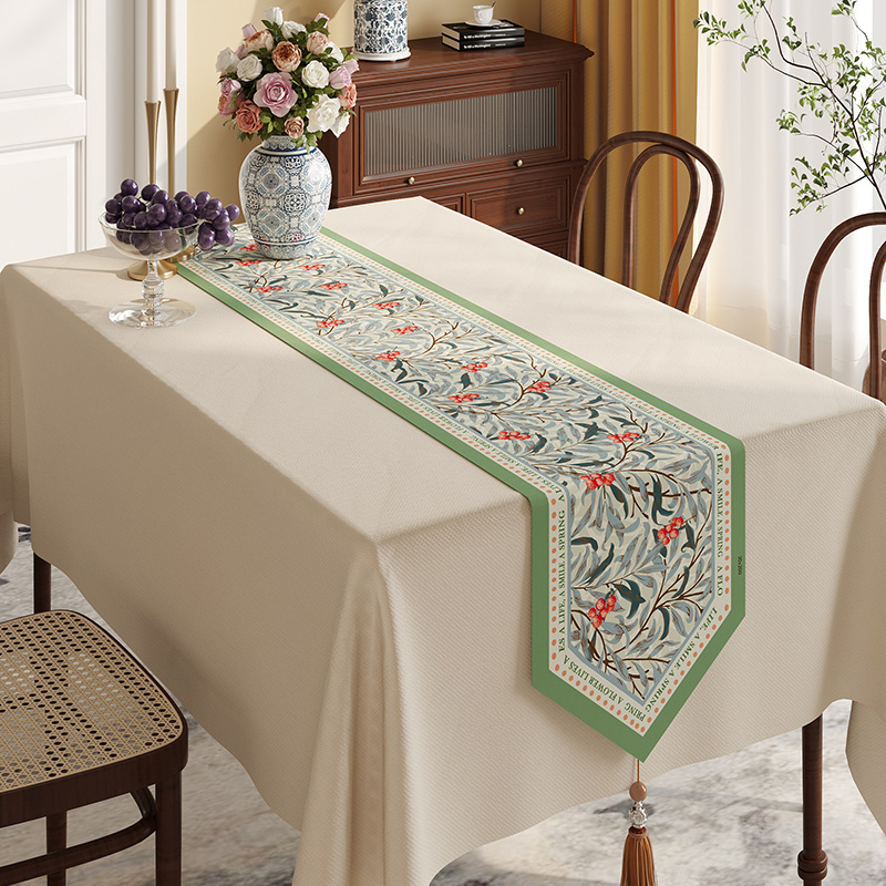 秘灵花园长条形流苏桌旗桌布家用茶几茶旗电视柜边柜防尘盖布盖巾