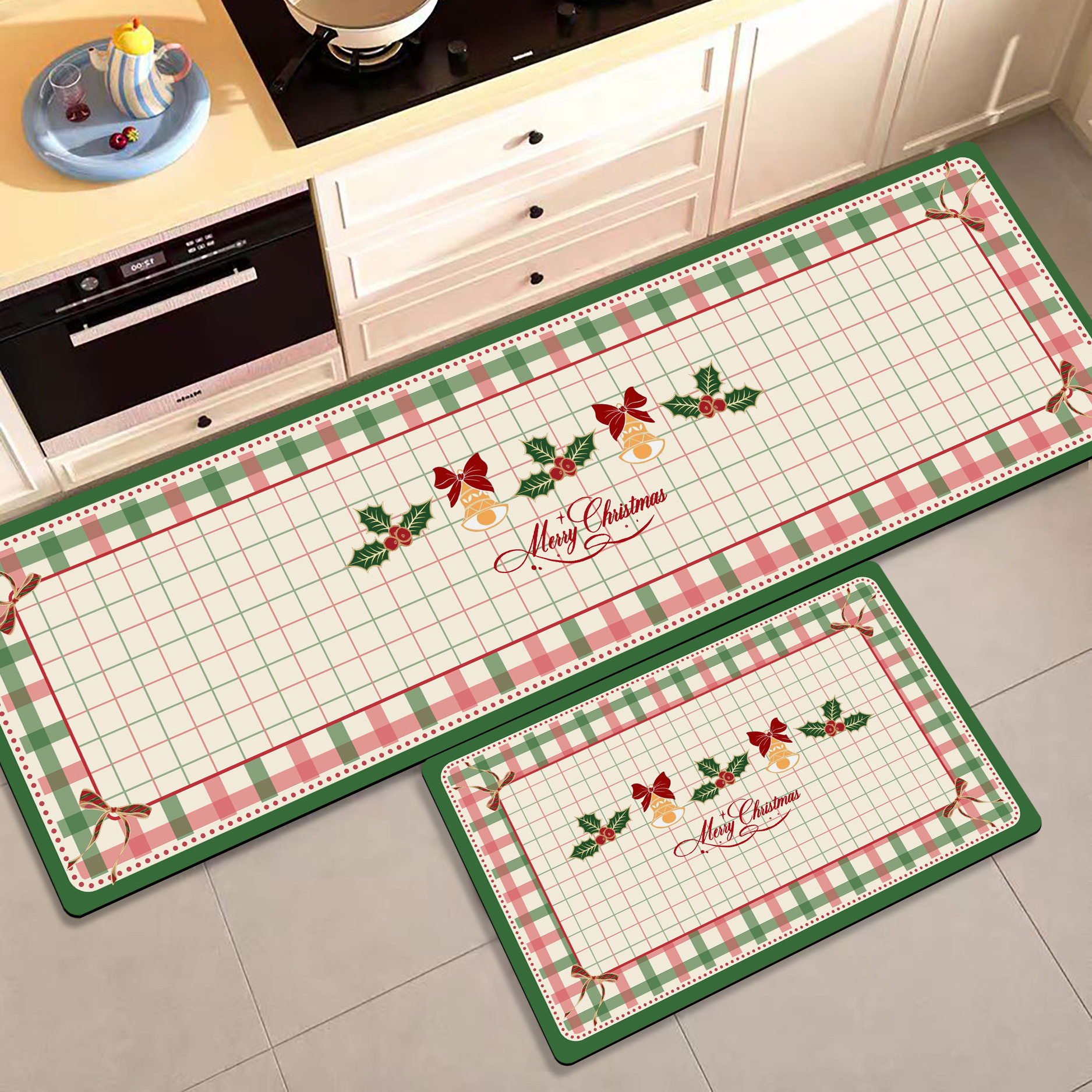 圣诞北欧风免洗厨房专用地垫