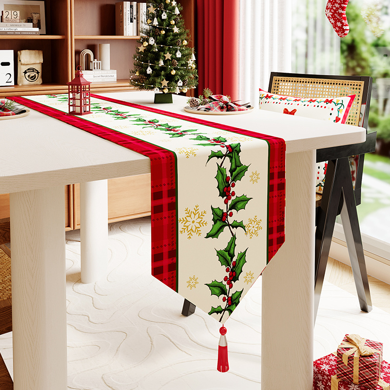 圣诞桌旗长条餐桌台布