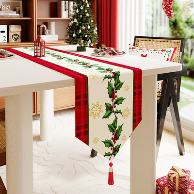 圣诞桌旗长条餐桌台布