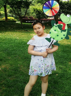 动物风车户外转轮卡通风车幼儿园塑料儿童手拿大号风车宝宝玩具