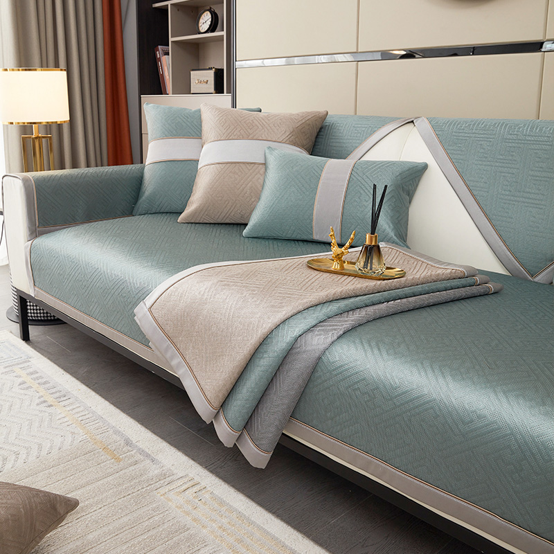 2024新款冰丝沙发垫纯色轻奢夏季凉席垫简约现代高端防滑皮沙发套,居家布艺,沙发垫,淘宝优惠券,粉丝福利购,淘宝优惠卷