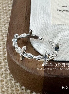 羊羊家S925纯十字开口情侣戒
