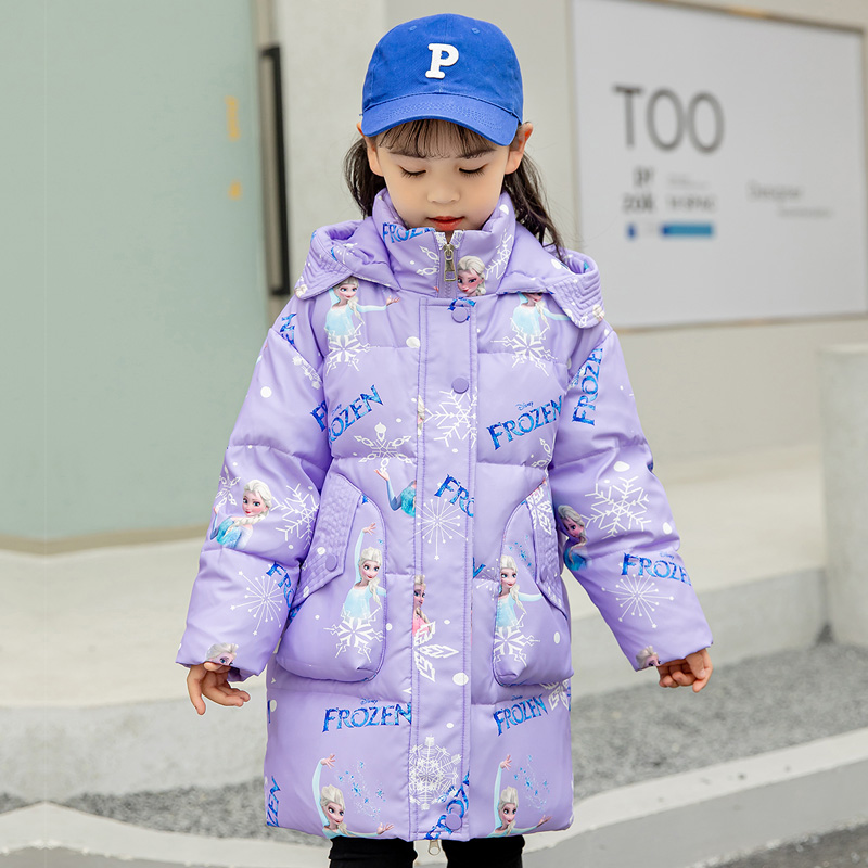 中长款加厚女童印花羽绒服品牌