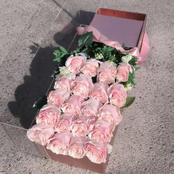 情人节鲜花上海同城进口厄瓜多尔珍珠玫瑰金高档礼盒生日小时达