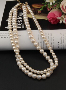 人工仿珠女款轻奢法式珍珠项链