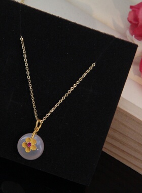 新中式国风平安扣项链女小众设计感高级轻奢气质百搭锁骨链配饰女