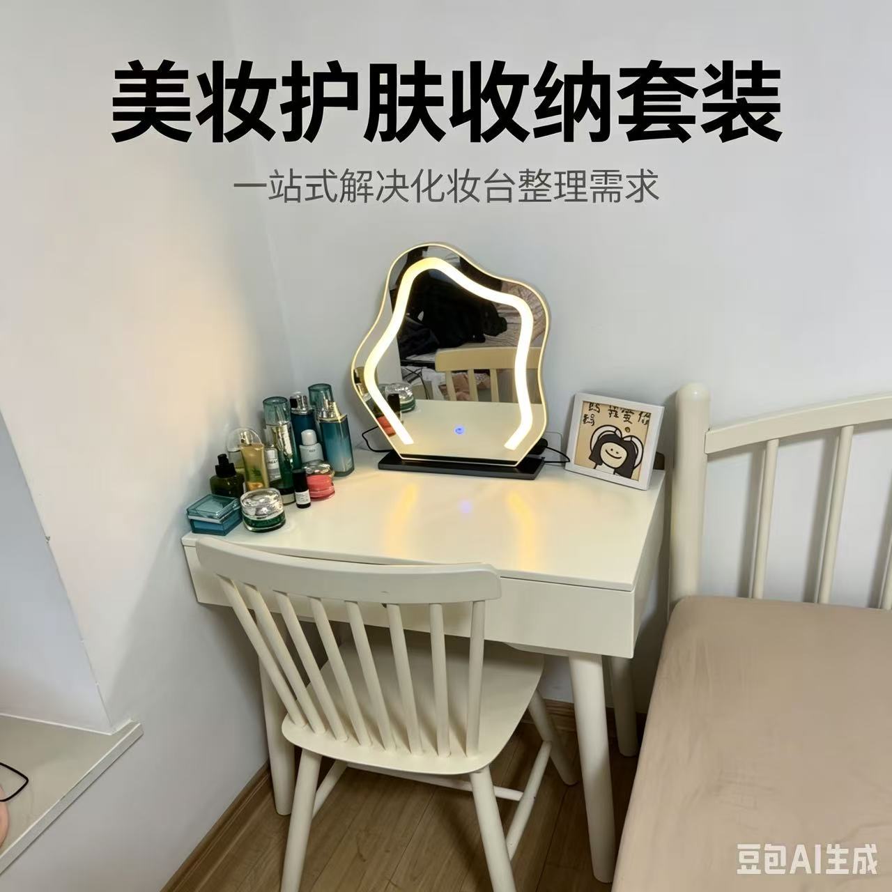 实木小户型大容量储物梳妆台