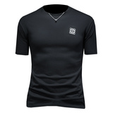 2026年新款短袖T恤微阔重磅全棉圆领体恤衫3170P58缕空黑，男装T恤，钱塘6022