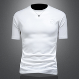 2026年新款短袖T恤微阔重磅全棉圆领体恤衫3130P58缕空绿，男装T恤，钱塘6022